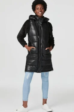 Padded Zip Front Gilet with Hood