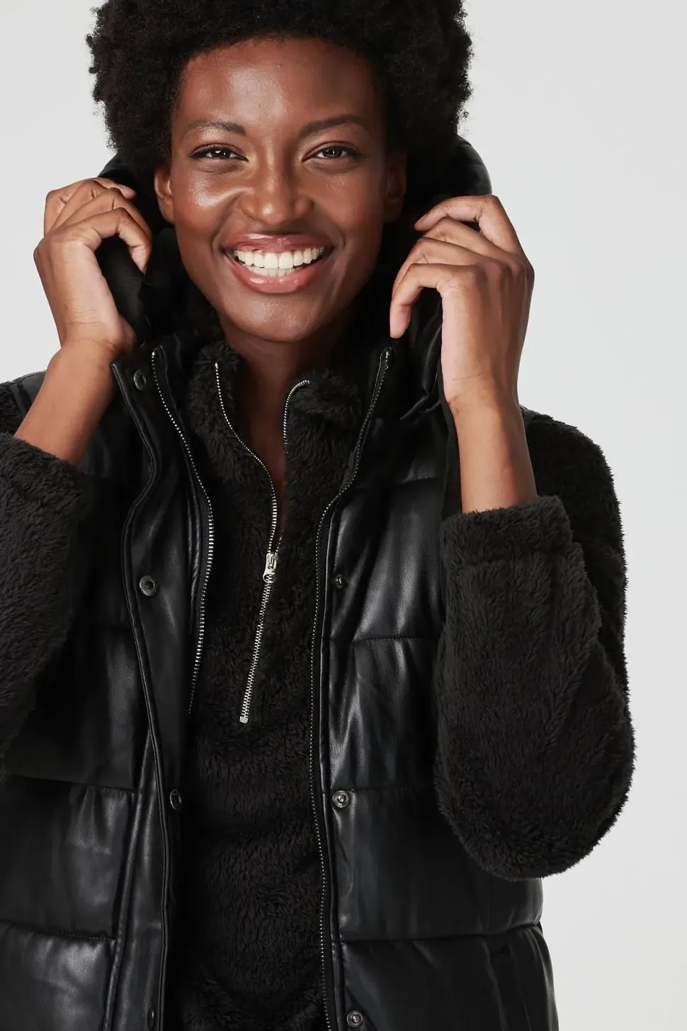 Padded Zip Front Gilet with Hood