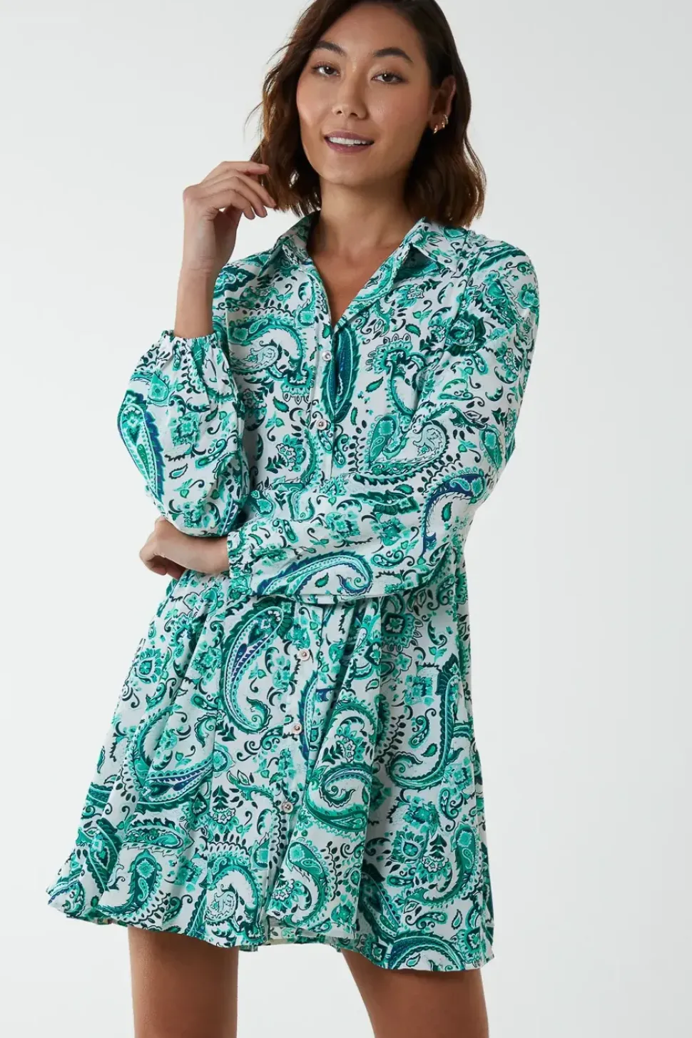 Paisley Button Down Dress