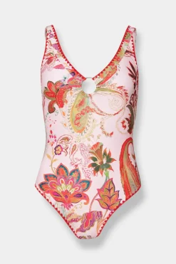 Paisley Crochet Trim Ring Swimsuit