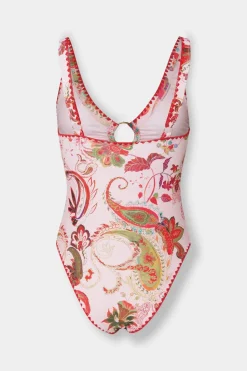 Paisley Crochet Trim Ring Swimsuit