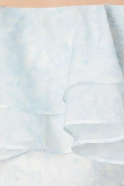 Paisley Frill Strappy Organza Midi Dress