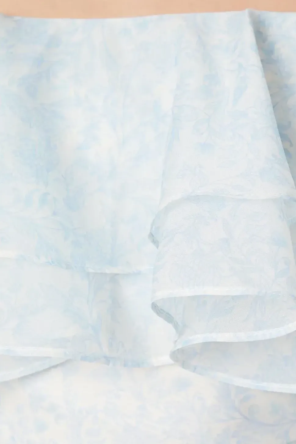 Paisley Frill Strappy Organza Midi Dress