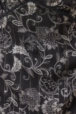 Paisley Lace Trim Metallic Chiffon Wrap Mini Dress