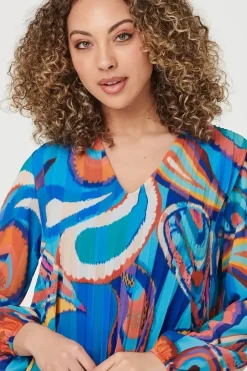 Paisley Long Sleeve Smock Dress