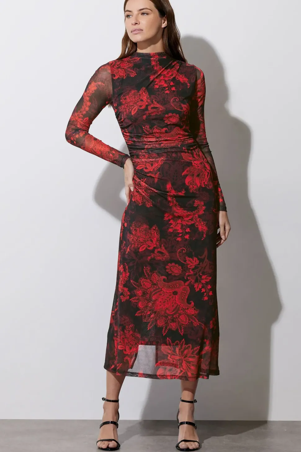 Paisley Mesh Maxi Dress