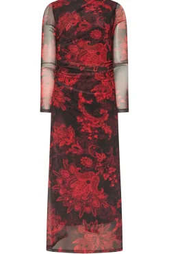 Paisley Mesh Maxi Dress