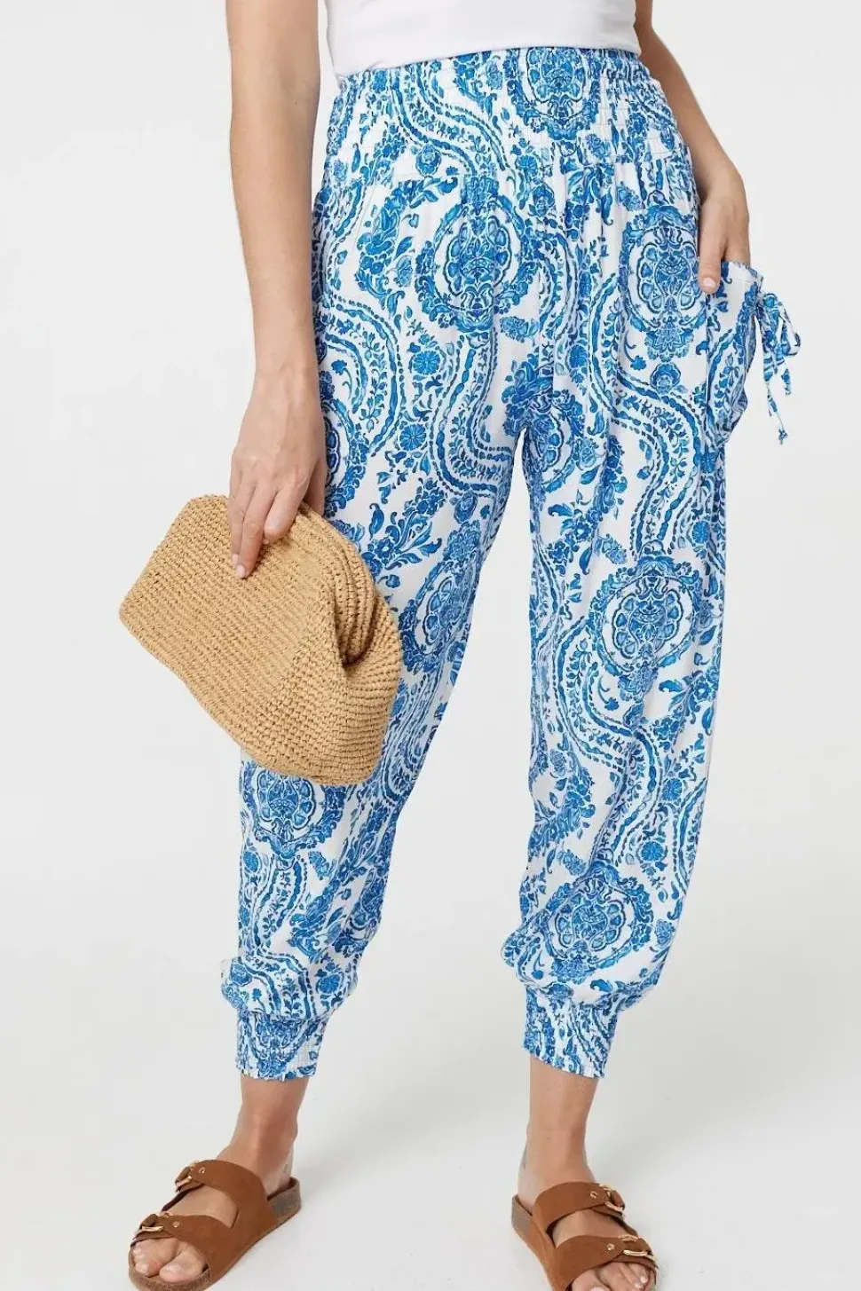Paisley Print High Waist Harem Pants