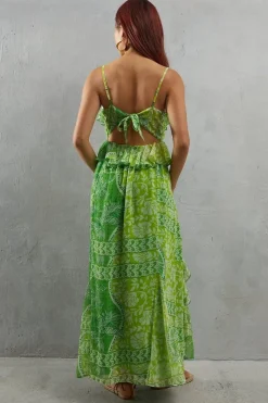 Paisley Ruffle Maxi Sundress
