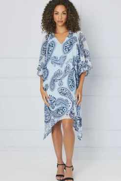 Paisley Ruffle Sleeve Shift Dress