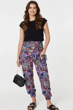 Paisley Tassel Pocket Harem Pants