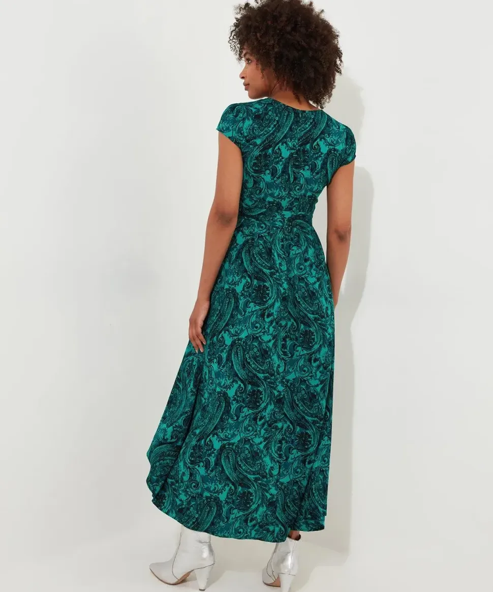 Paisley Tie-Waist Maxi Dress