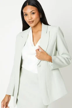 Panelled Long Line Single Breasted Blazer