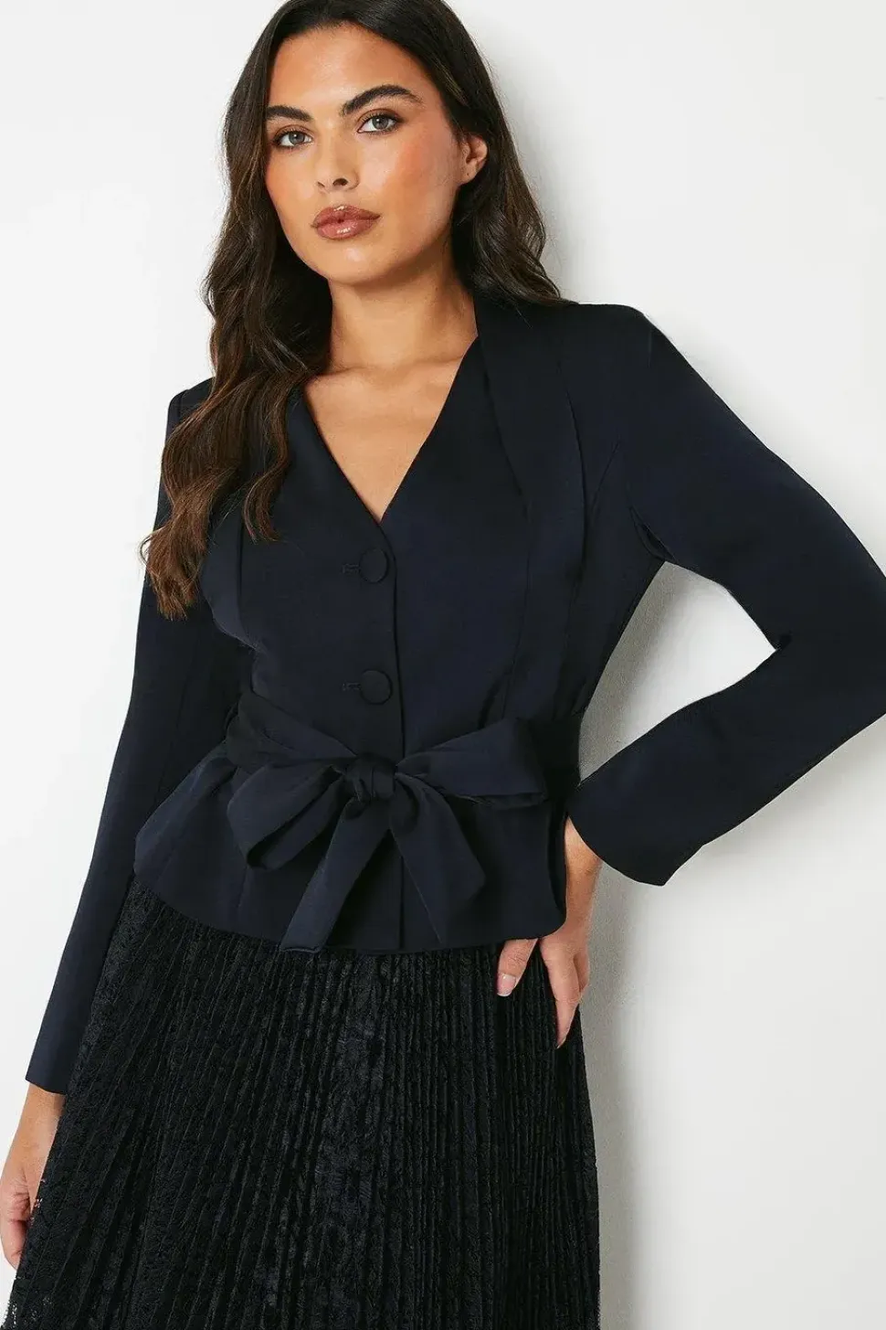 Panelled Tailored Blazer With Belt