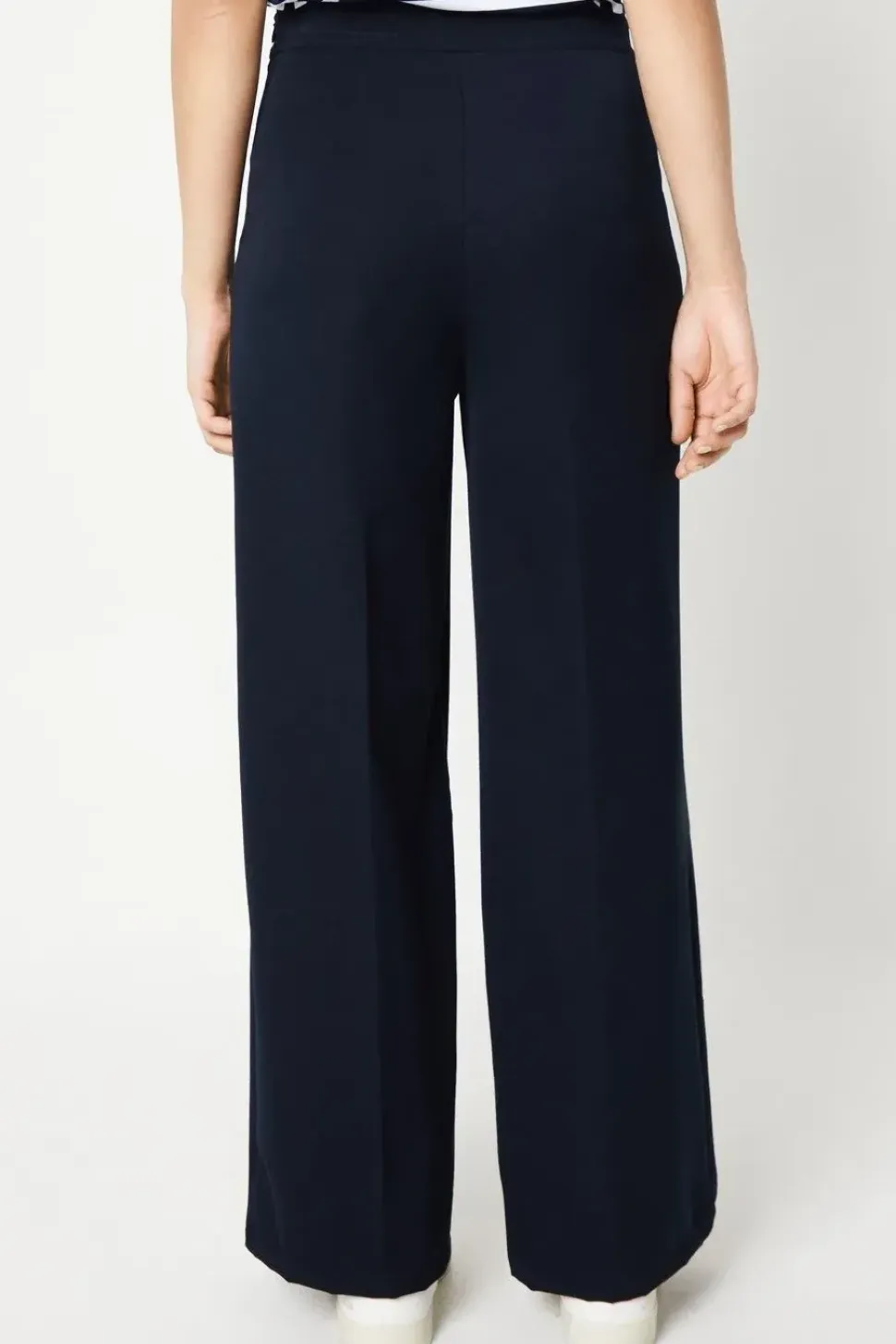 Panelled Waist Straight Leg Trousers