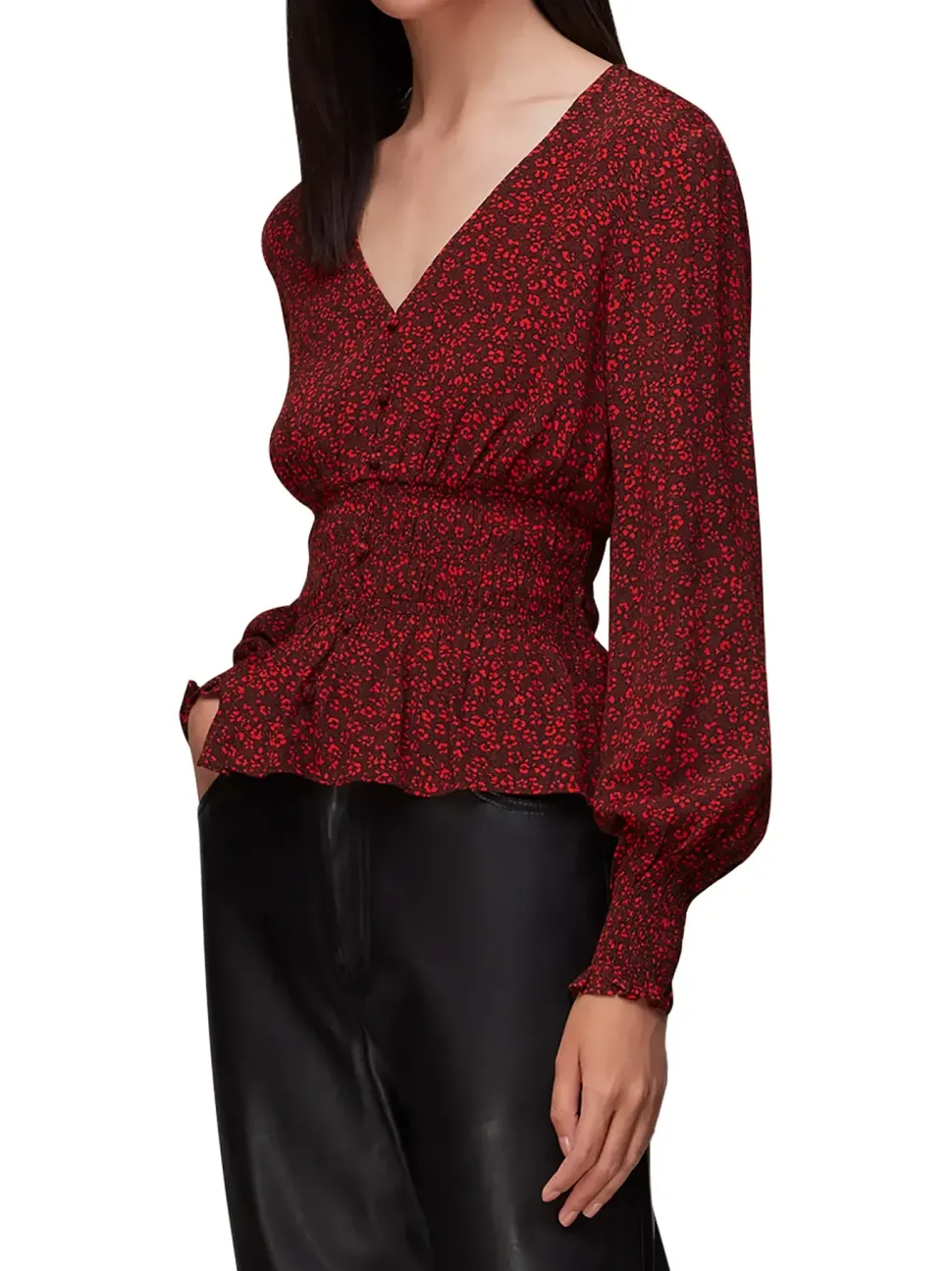 Pansy Dot Jenny Peplum Top-Floral