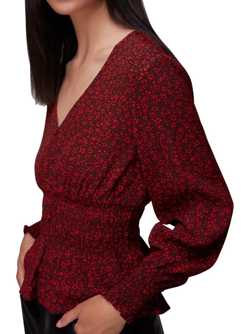 Pansy Dot Jenny Peplum Top-Floral