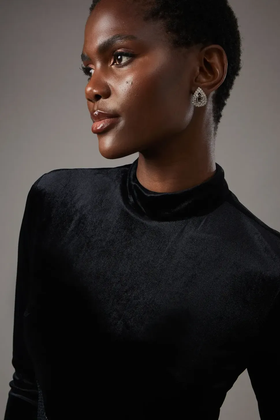 Party Sequin Long Sleeve Velvet Wrap Dress