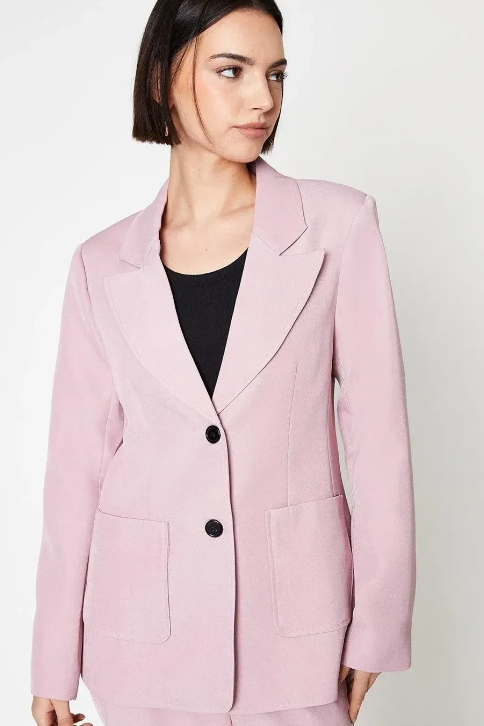 Patch Pocket Button Detail Blazer