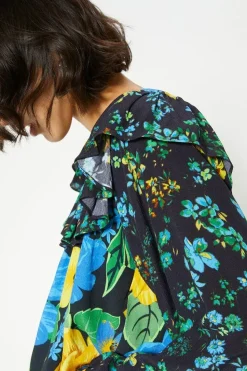 Patch Print Bold Floral Blouse