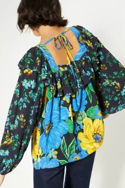 Patch Print Bold Floral Blouse