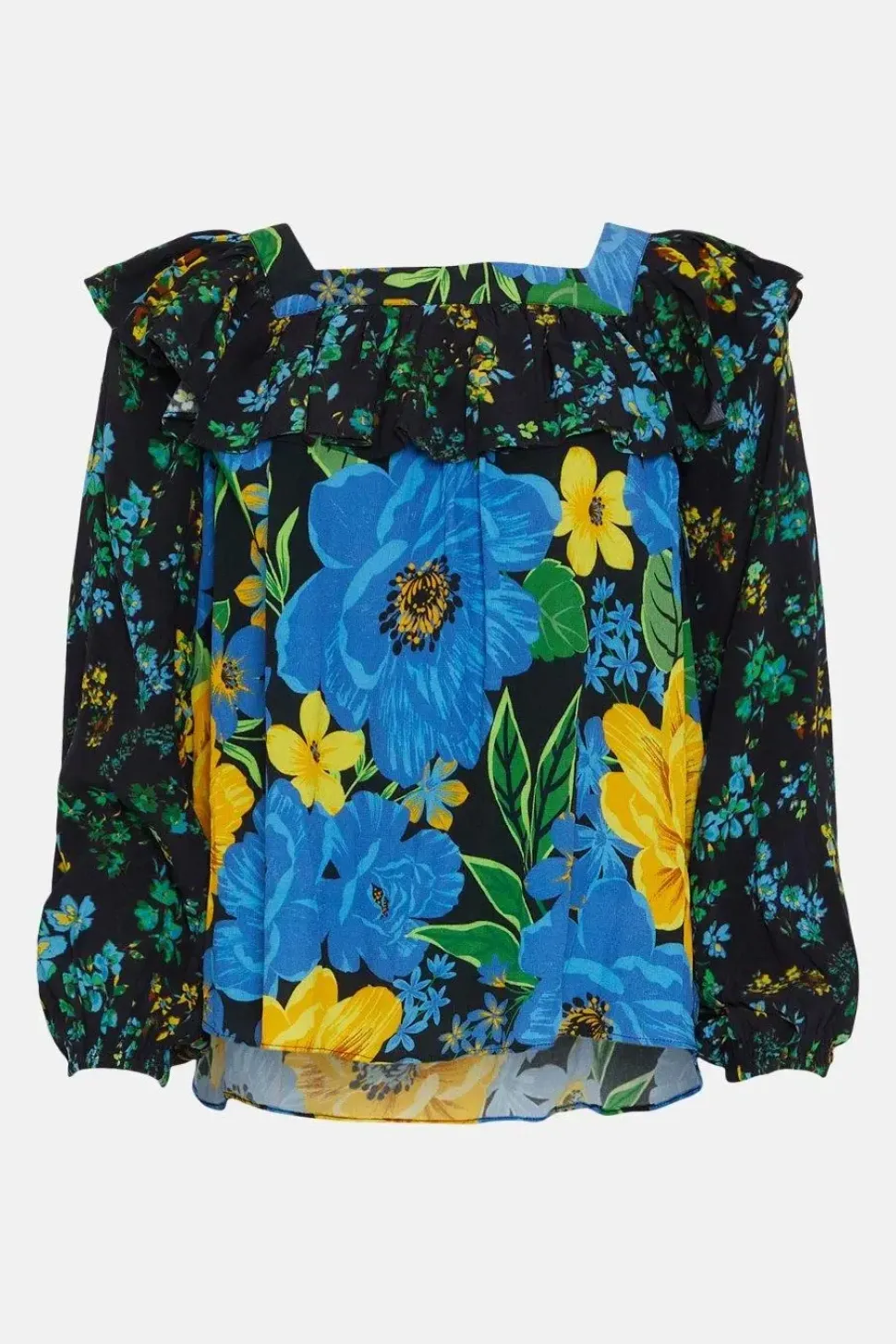 Patch Print Bold Floral Blouse