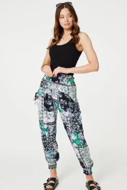 Patchwork Tassel High Waist Harem Pants