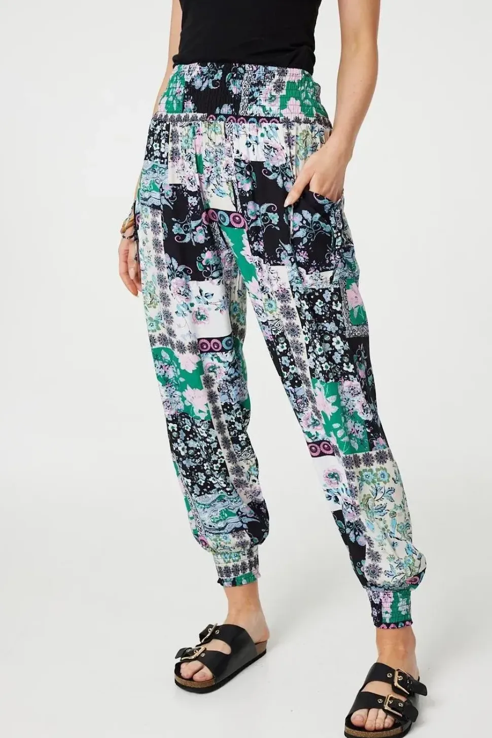 Patchwork Tassel High Waist Harem Pants