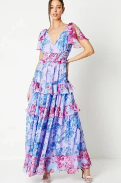Patchwork Tiered Maxi Dress