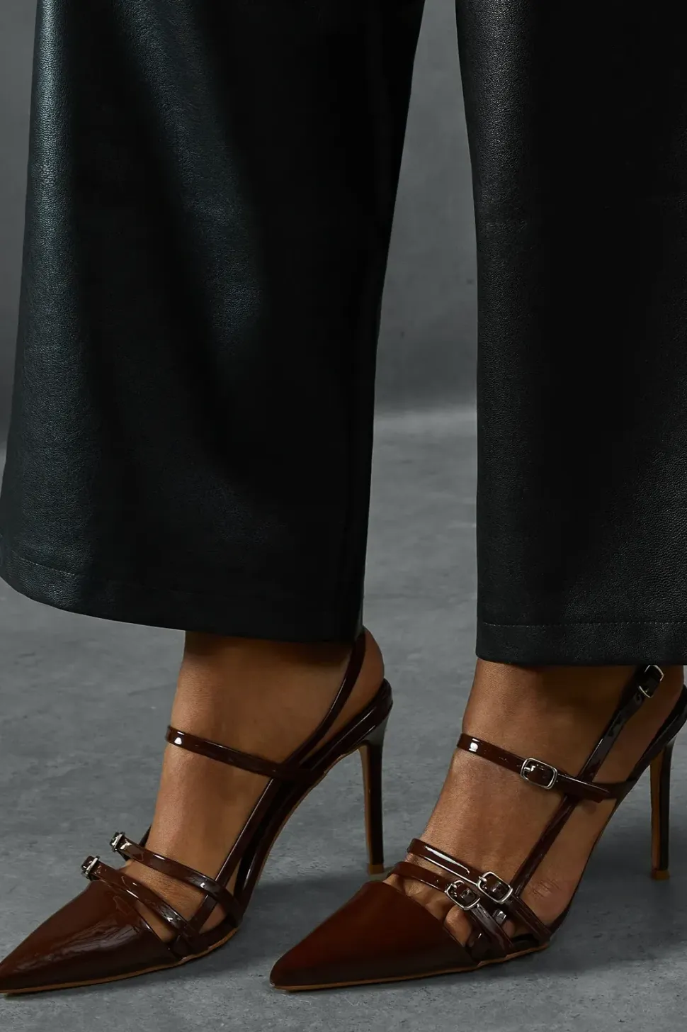 Patent Buckle Pointed Heels