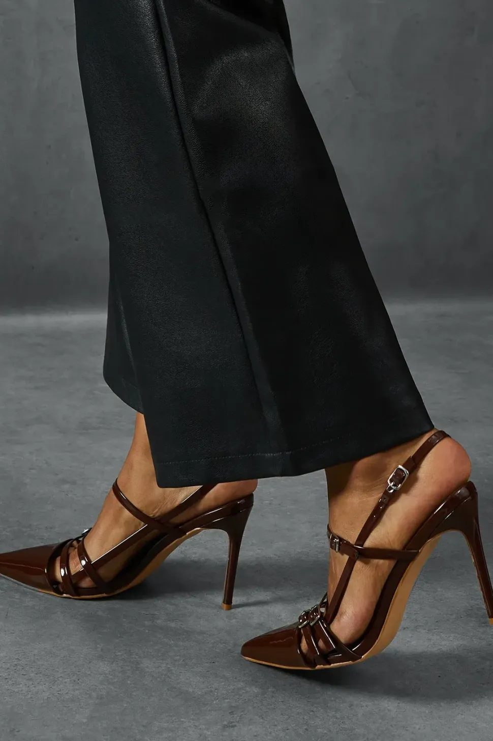 Patent Buckle Pointed Heels