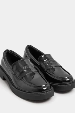 Patent Chunky Loafers In Wide Fit