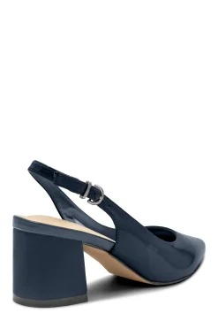 Patent 'Isabel' Mid Block Heel Slingback Court Shoe