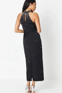 Peal Embellished Evening Maxi Dress