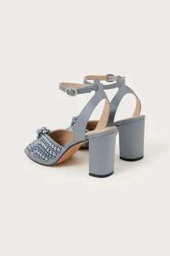 Pearl Block Heeled Sandals