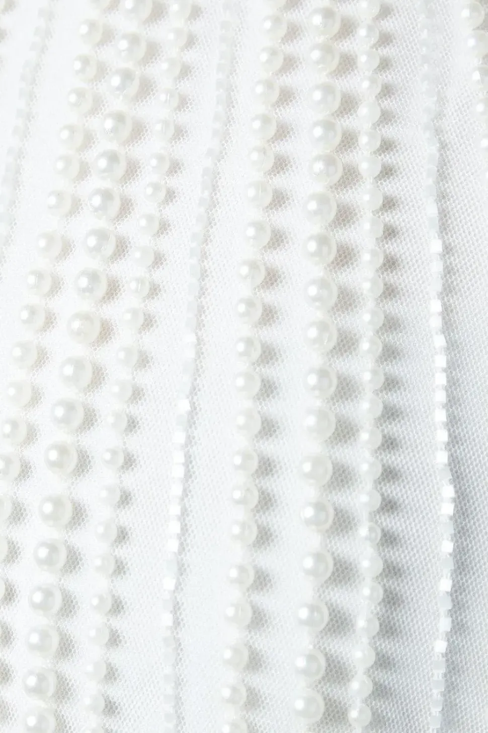 Pearl Detail High Neck Embellished Bridal Midi Dress