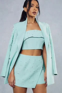 Pearl Embellished Tailored Skort