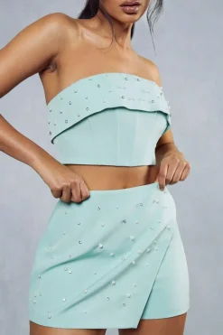 Pearl Embellished Tailored Skort