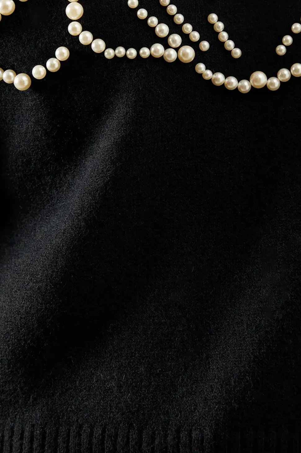 Pearl Embellished V Neck Knitted Jumper