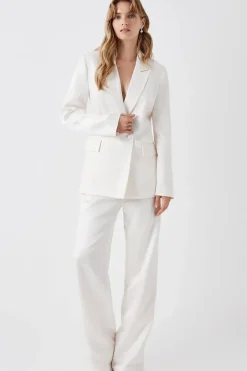 Pearlescent Premium Satin Double Breasted Blazer