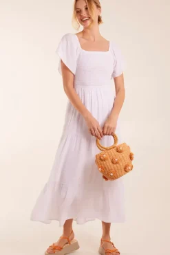 Pearl Pompom Mini Woven Handbag
