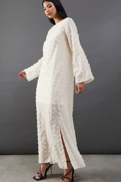 Pearl Tufted Dobby Chiffon Midaxi Dress