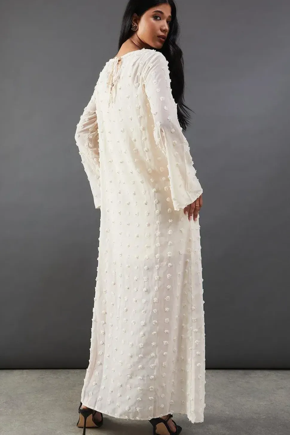 Pearl Tufted Dobby Chiffon Midaxi Dress