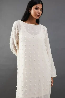 Pearl Tufted Dobby Chiffon Midaxi Dress