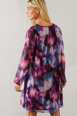 Petite Abstract Keyhole Detail Shift Dress