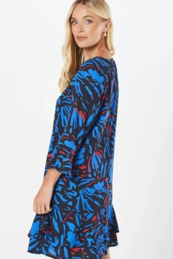 Petite Abstract Tiered Shift Dress