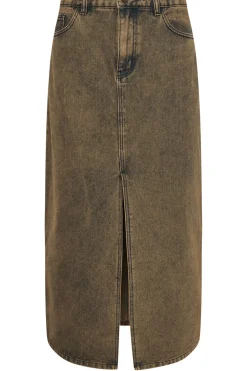 Petite Acid Wash Denim Skirt