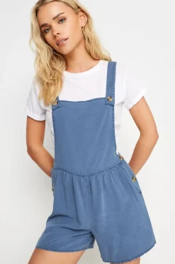 Petite Acid Wash Dungarees