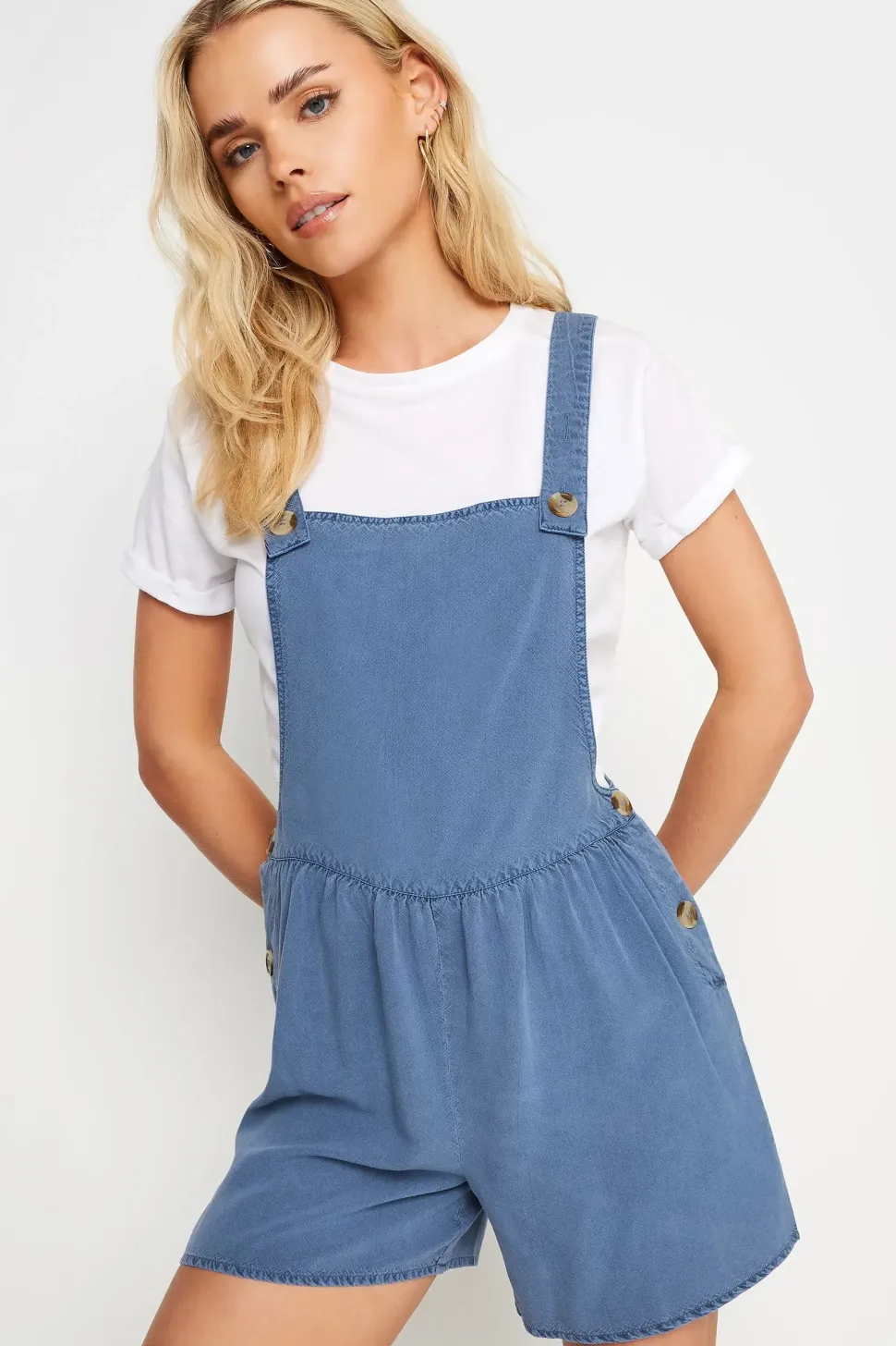 Petite Acid Wash Dungarees