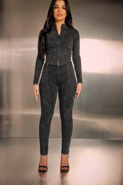Petite Acid Wash Leggings